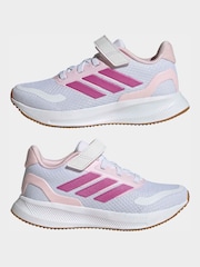 adidas White Runfalcon 5 Elastic Lace Running Kids Trainers - Image 10 of 10