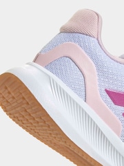 adidas White Runfalcon 5 Elastic Lace Running Kids Trainers - Image 3 of 10