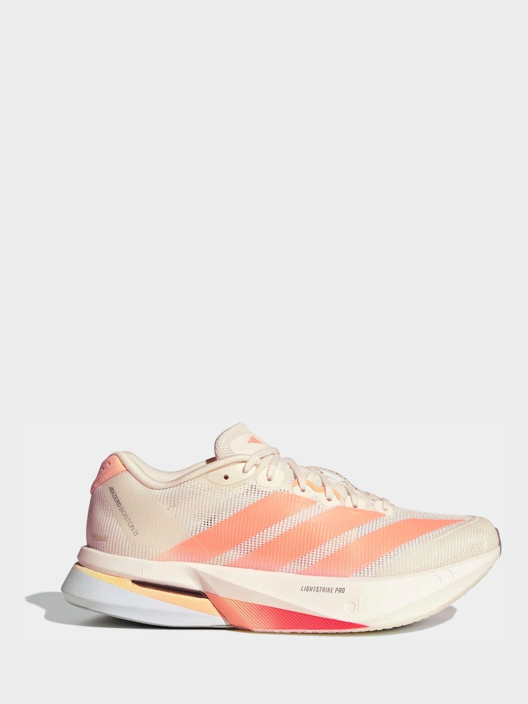 adidas White Adizero Boston 13 Running Trainers - Image 1 of 9