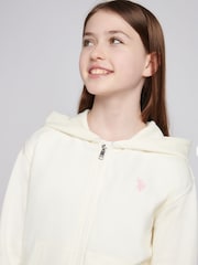 U.S. Polo Assn. White Girls Relaxed Fit Zip Hoodie and Joggers Set - Image 5 of 11