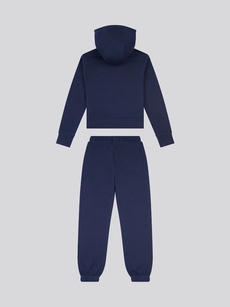 U.S. Polo Assn. Blue Girls Relaxed Fit Zip Hoodie and Joggers Set - Image 2 of 5