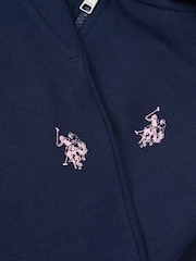 U.S. Polo Assn. Blue Girls Relaxed Fit Zip Hoodie and Joggers Set - Image 5 of 5