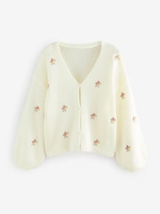Laura Ashley Ecru Embroidered Floral Cardigan - Image 1 of 3
