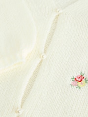 Laura Ashley Ecru Embroidered Floral Cardigan - Image 3 of 3