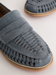 藍色 - 麂皮織紋樂福鞋 - 圖片 4/6