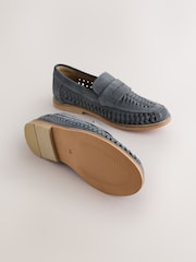 藍色 - 麂皮織紋樂福鞋 - 圖片 5/6