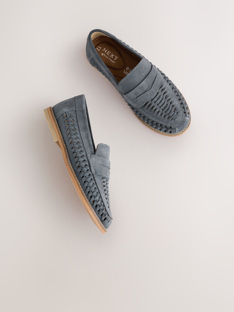 藍色 - 麂皮織紋樂福鞋 - 圖片 6/6