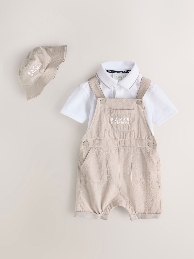 Baker by Ted Baker Seersucker Dungaree,Polo Shirt and Hat Set - Image 1 of 5 Baker by Ted Baker Seersucker Dungaree,Polo Shirt and Hat Set - Image 1 of 5