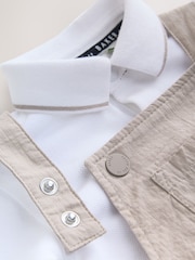 Baker by Ted Baker Seersucker Dungaree,Polo Shirt and Hat Set - Image 4 of 5