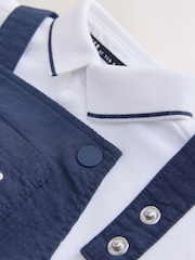 Baker by Ted Baker Seersucker Dungaree,Polo Shirt and Hat Set - Image 4 of 5