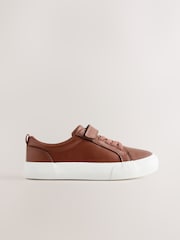 Tan Brown Touch Fastening Elastic Lace Smart Trainers - Image 2 of 5