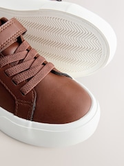 Tan Brown Touch Fastening Elastic Lace Smart Trainers - Image 4 of 5