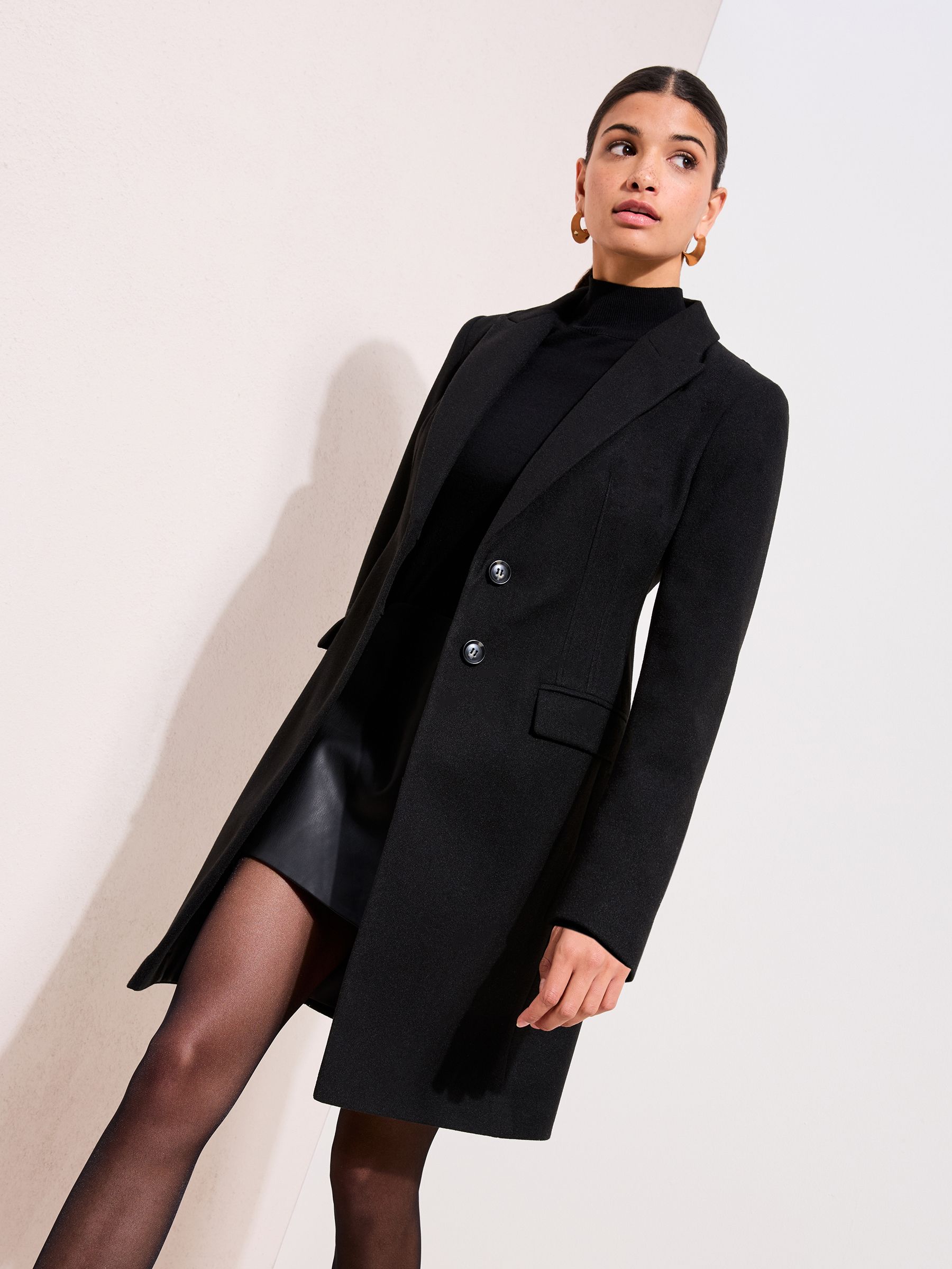 Buy Friends Like These Black Tailored Mid Length Single Breasted
