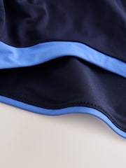 Navy/Blue High Neck Halterneck Tummy Control Swimsuit - Image 10 of 10