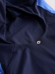 Navy/Blue High Neck Halterneck Tummy Control Swimsuit - Image 9 of 10