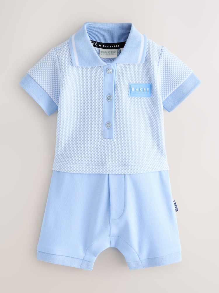 Baker by Ted Baker Blue Textured Romper - Image 1 of 6