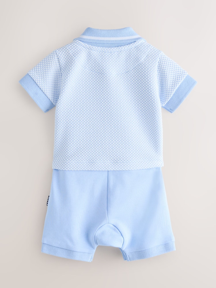 Baker by Ted Baker Blue Textured Romper - Image 2 of 6