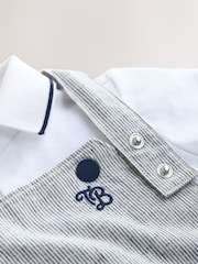 Baker by Ted Baker Stripe Dungaree and Polo Shirt Set - Image 4 of 5