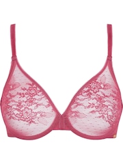 Glossies Pink Lace Sheer Moulded Bra - Image 3 of 4