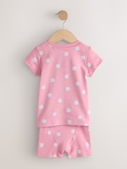 Pink Bow and Heart Print Short Pyjamas 3 Pack (9mths-12yrs) - Image 5 of 7