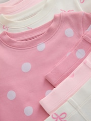 Pink Bow and Heart Print Short Pyjamas 3 Pack (9mths-12yrs) - Image 6 of 7
