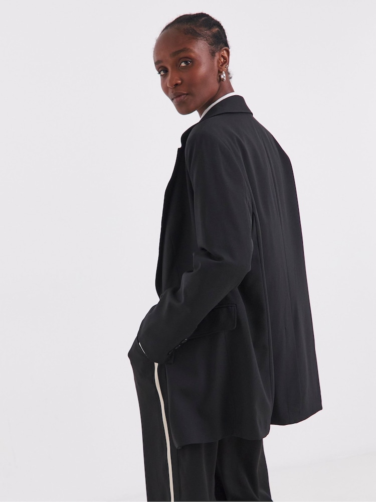 Simply Be Black Oversized Single Breasted Blazer - Image 2 of 4
