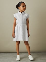 Reiss Blue Elliot 9-13 yrs Cotton Embroidered Cut-Out Dress - Image 3 of 4