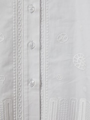 Reiss Blue Elliot 9-13 yrs Cotton Embroidered Cut-Out Dress - Image 4 of 4