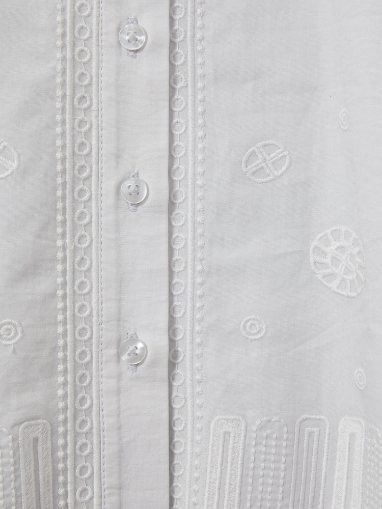 Reiss Blue Elliot 9-13 yrs Cotton Embroidered Cut-Out Dress - Image 4 of 4