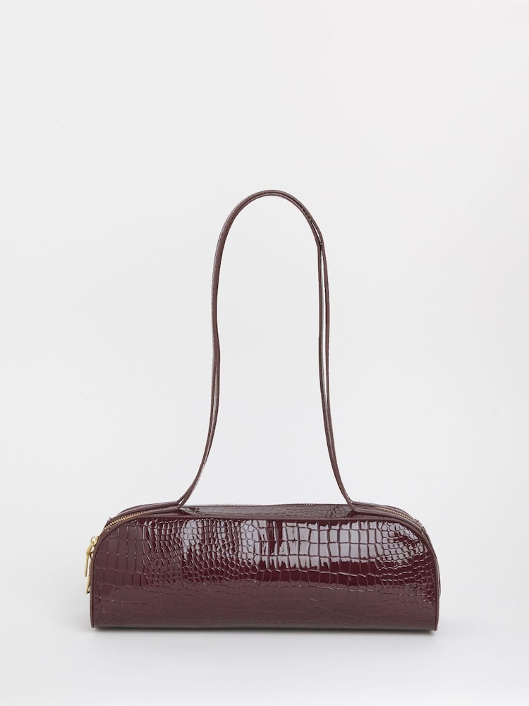 Simply Be Red Elongated Baguette Shoulder Bag - Image 1 of 3 Simply Be Red Elongated Baguette Shoulder Bag - Image 1 of 3