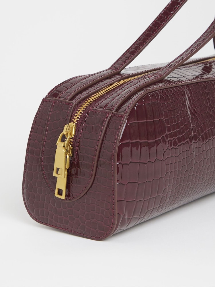 Simply Be Red Elongated Baguette Shoulder Bag - Image 2 of 3 Simply Be Red Elongated Baguette Shoulder Bag - Image 2 of 3