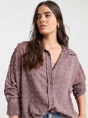 Simply Be Pink Oversized Dobby Shirt - Image 2 of 4