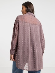 Simply Be Pink Oversized Dobby Shirt - Image 3 of 4