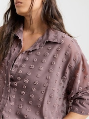 Simply Be Pink Oversized Dobby Shirt - Image 4 of 4