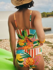 Red/Green Tropical Tummy Control Tankini Top - Image 2 of 8