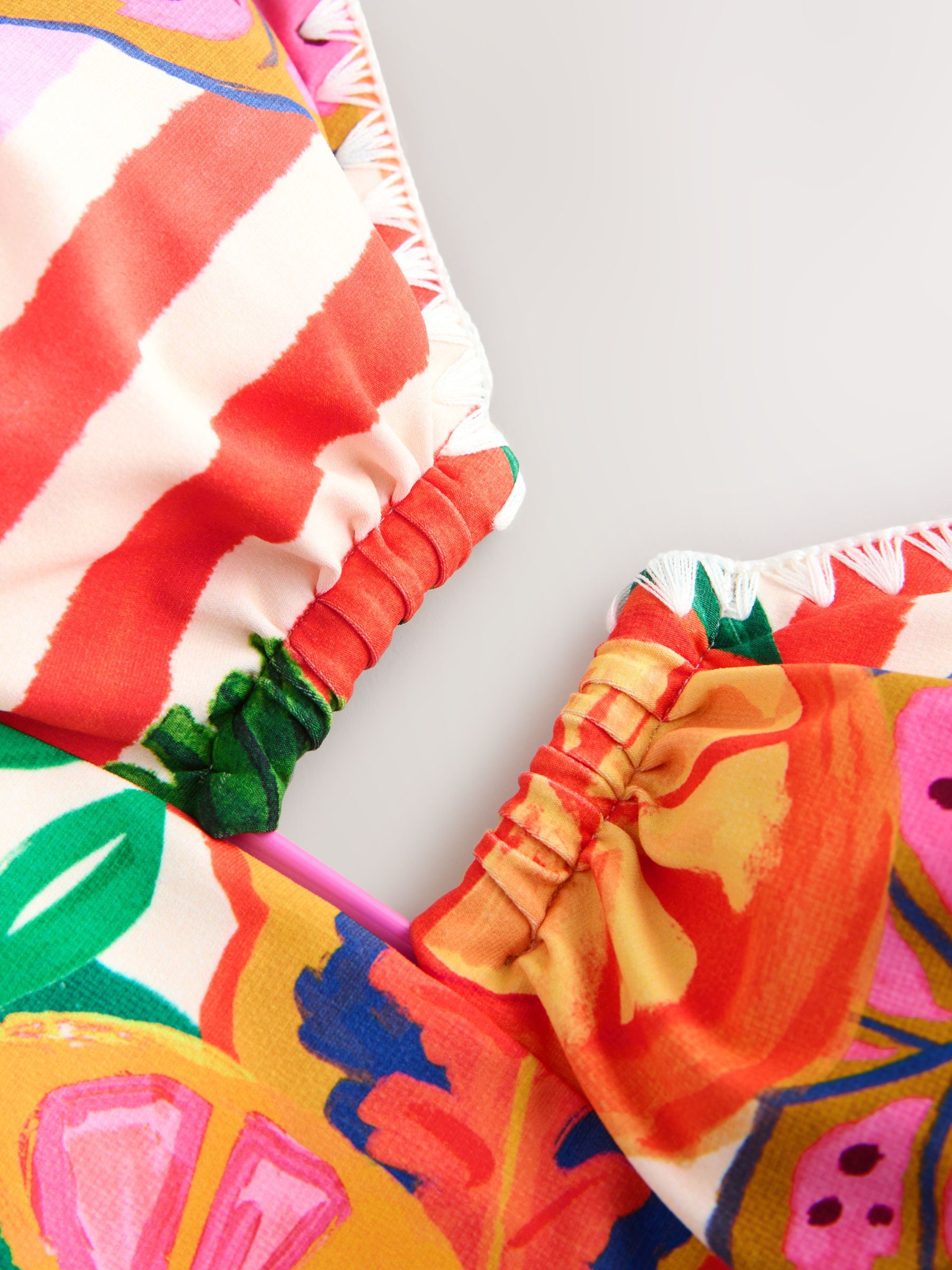 Buy Bright Fruit Stripe Tankini Whipstitch Crop Bikini Top from