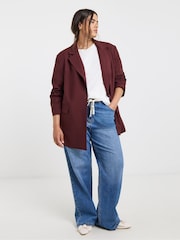 Simply Be Red Oversized Single Breasted Blazer - Image 1 of 4