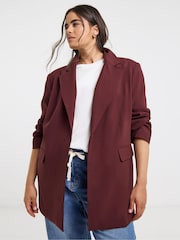 Simply Be Red Oversized Single Breasted Blazer - Image 4 of 4