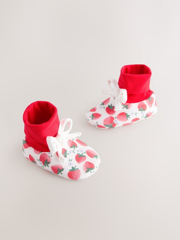 Red Strawberry Baby Sock Top Boots (0-18mths) - Image 1 of 4 Red Strawberry Baby Sock Top Boots (0-18mths) - Image 1 of 4
