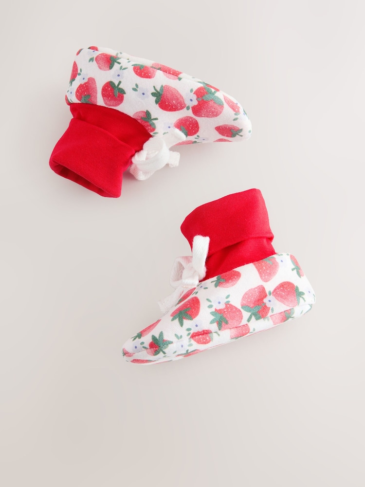 Red Strawberry Baby Sock Top Boots (0-18mths) - Image 4 of 4 Red Strawberry Baby Sock Top Boots (0-18mths) - Image 4 of 4