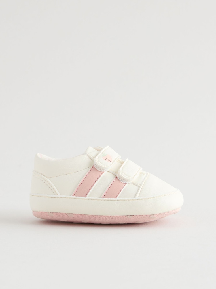 White/Pink Touch Fasten Baby Trainers (0-24mths) - Image 2 of 5 White/Pink Touch Fasten Baby Trainers (0-24mths) - Image 2 of 5
