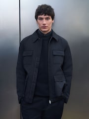 Black Smart Technical Showerproof Four Pocket Field Jacket - Image 1 of 11