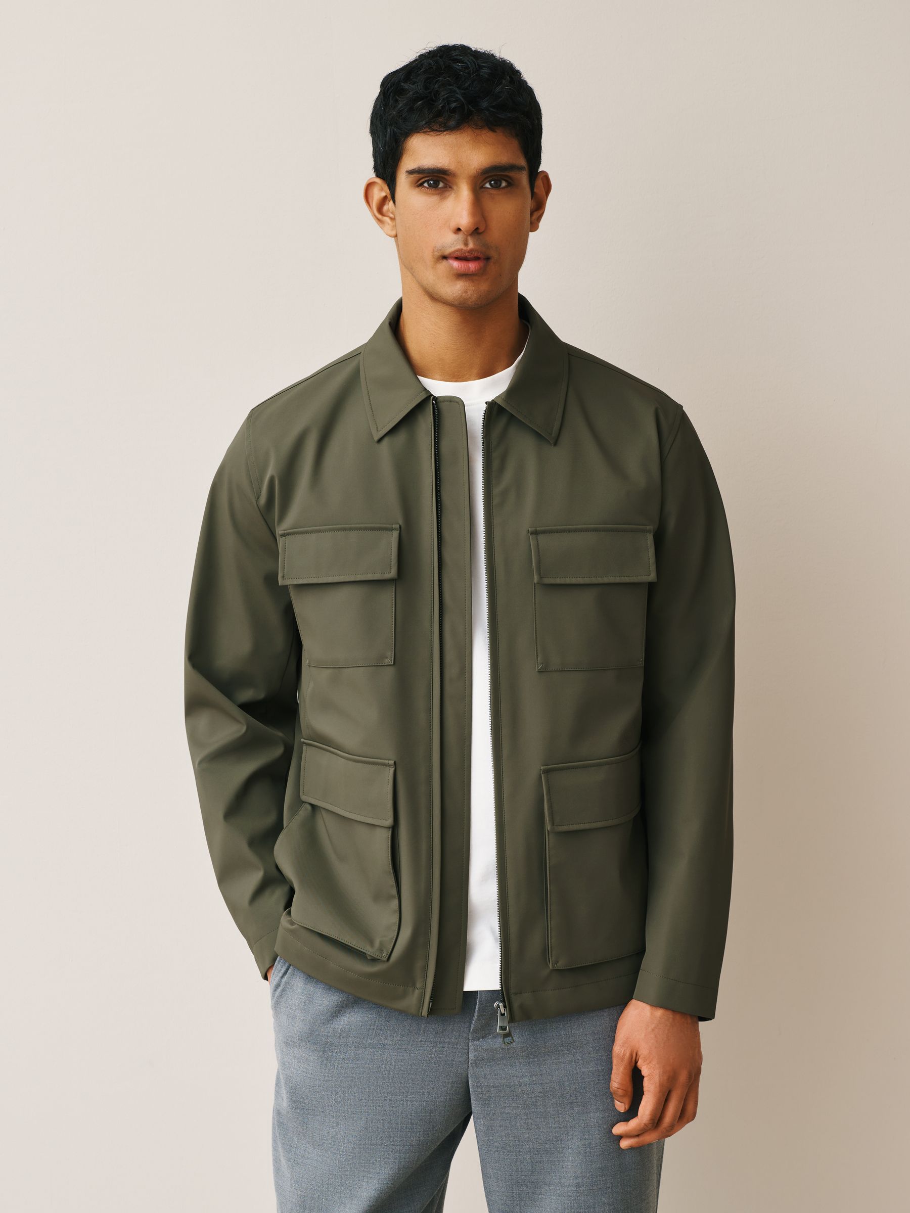 Buy Green Smart Technical Showerproof Four Pocket Field Jacket