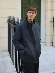 Gri cenuşiu - Waterproof Textured Funnel Quilted Coat - Imaginea 1 din 11