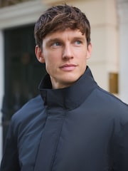 Gri cenuşiu - Waterproof Textured Funnel Quilted Coat - Imaginea 6 din 11