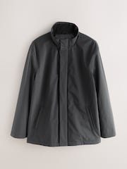 Gri cenuşiu - Waterproof Textured Funnel Quilted Coat - Imaginea 7 din 11