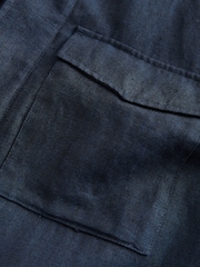 Navy Linen Four Pocket Field Jacket - Image 10 of 12