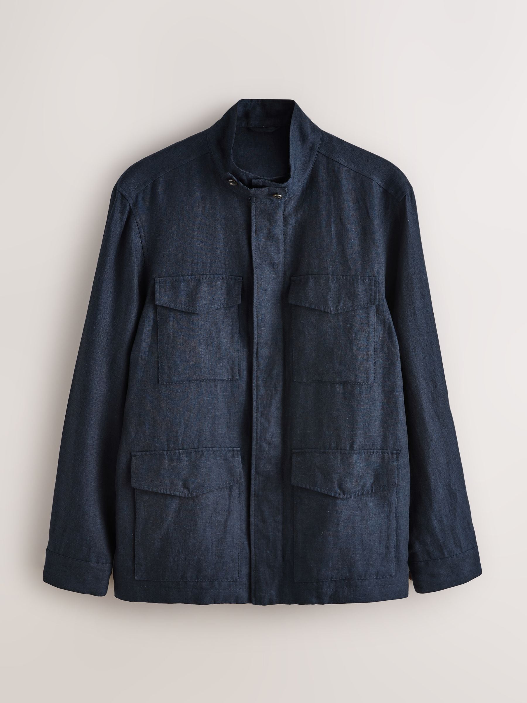 Buy Navy Linen Four Pocket Field Jacket from Next USA