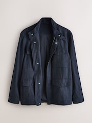 Navy Linen Four Pocket Field Jacket - Image 9 of 12