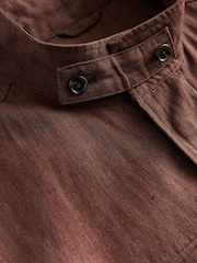 Brown Linen Four Pocket Field Jacket - Image 10 of 11